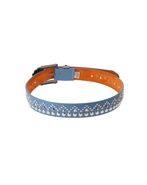 Ceinture unie avec studs et boucle travaillée Lazaro bleue