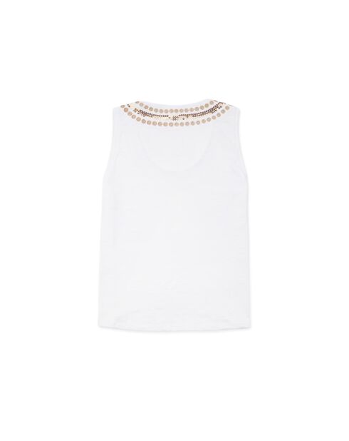Débardeur avec encolure sequins Alix blanc