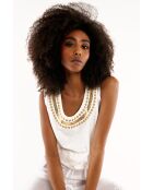 Débardeur avec encolure sequins Alix blanc
