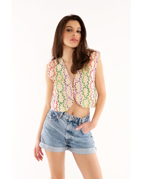 Gilet sans manches brodé Alaia multicolore