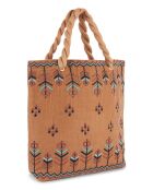 Sac cabas avec broderies Iker beige