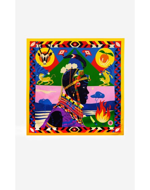 Mini foulard univers pop Samburu multicolore