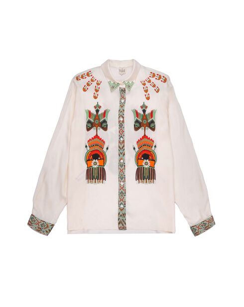 Chemise imprimé indien Bonaventure Nouveau Western beige