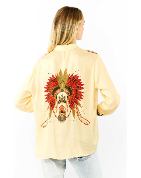 Chemise imprimé indien Bonaventure Nouveau Western beige
