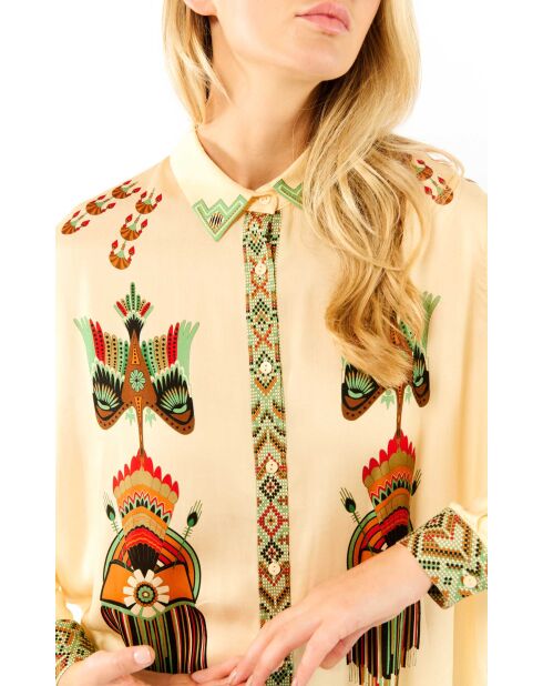 Chemise imprimé indien Bonaventure Nouveau Western beige
