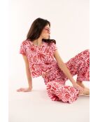 T-shirt imprimé et brodé de coquillage Amandine rose