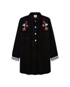 Robe en velours côtelé courte manches longues Madi noire