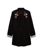 Robe en velours côtelé courte manches longues Madi noire