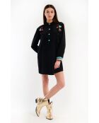 Robe en velours côtelé courte manches longues Madi noire