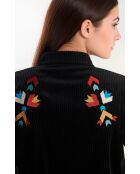 Robe en velours côtelé courte manches longues Madi noire