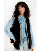 Gilet fourré sans manches Demba noir