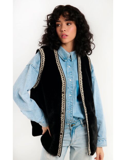 Gilet fourré sans manches Demba noir