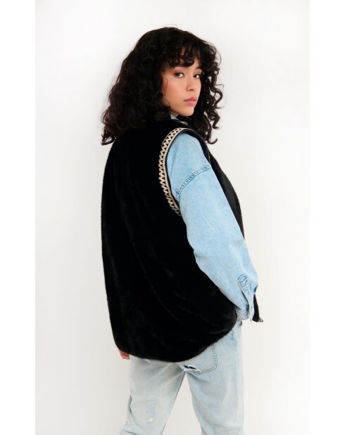 Gilet fourré sans manches Demba noir