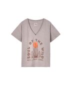 T-shirt manches courtes imprimé Lagos ocre