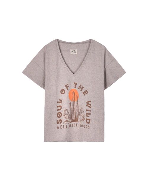 T-shirt manches courtes imprimé Lagos ocre