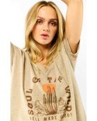 T-shirt manches courtes imprimé Lagos ocre