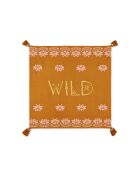 Foulard en gaze de coton brodé Ocampo camel