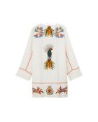 Robe courte à manches longues et broderies Fara beige