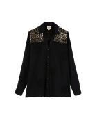 Chemise en gaze de coton et broderies Lydie noire