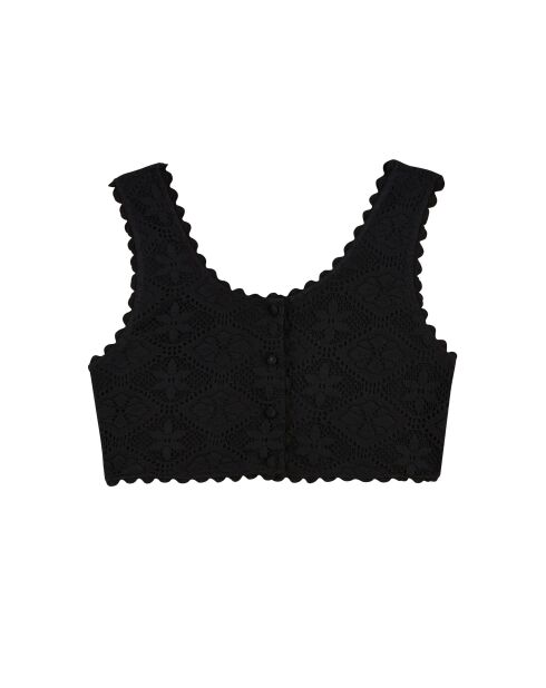 Crop top crochet dentelle Hedda noir