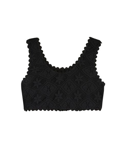 Crop top crochet dentelle Hedda noir