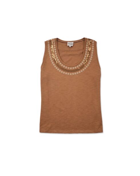 Débardeur avec encolure sequins Alix kaki