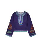 Blouse imprimé ethnique Noah bleue