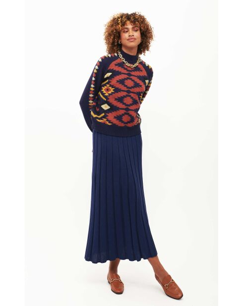 Jupe en maille plissée Zelda bleue