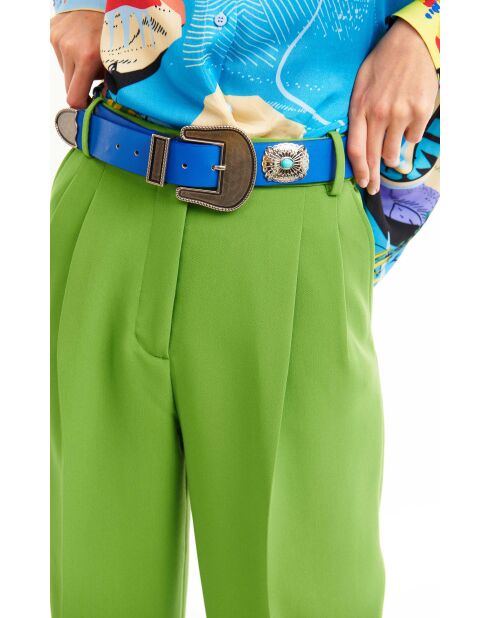 Ceinture en cuir inspiration navajo Kishi bleue