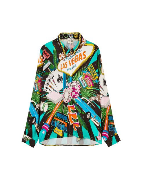 Chemise imprimé univers Las Vegas Bonaventure Vegas noire