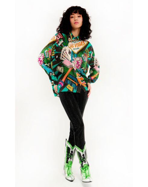 Chemise imprimé univers Las Vegas Bonaventure Vegas noire