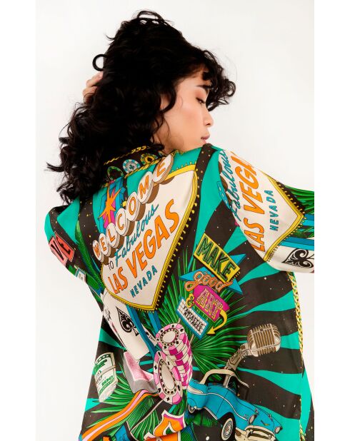 Chemise imprimé univers Las Vegas Bonaventure Vegas noire