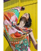 Grand foulard imprimés colorés Tiger Year rouge