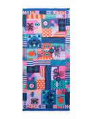 Grand foulard illustrations colorées Scritch bleu