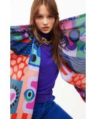 Grand foulard illustrations colorées Scritch bleu