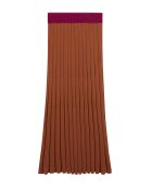 Jupe en maille plissée Zelda marron