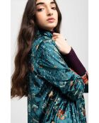 Robe chemise courte en velours Rosaria bleue
