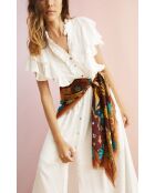 Grand foulard imprimé floral Peacelove ocre