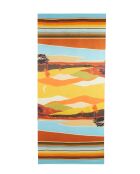 Grand foulard rectangulaire imprimé paysage Landscape jaune