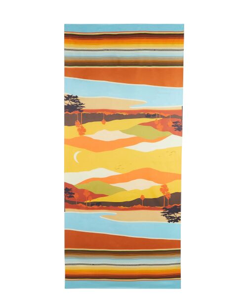 Grand foulard rectangulaire imprimé paysage Landscape jaune