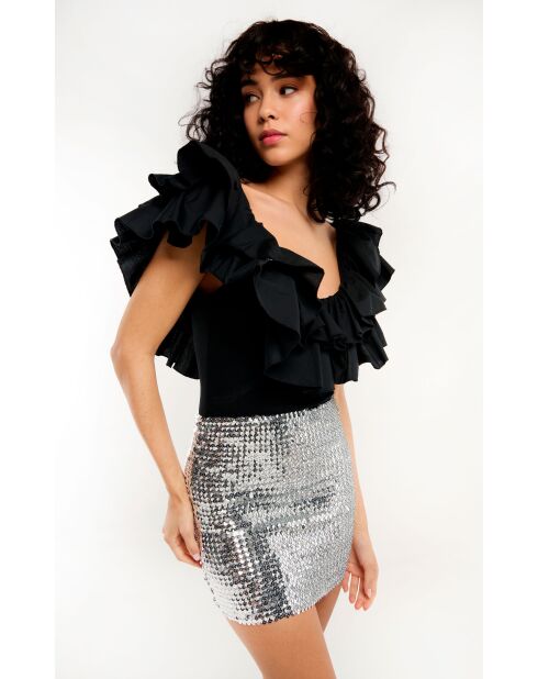 Jupe sequins Iwa argentée