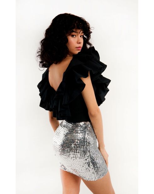 Jupe sequins Iwa argentée