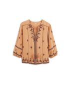 Blouse à broderies bohème Graziella beige