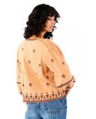 Blouse à broderies bohème Graziella beige