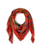 Grand foulard symboles exotiques Magic India rouge