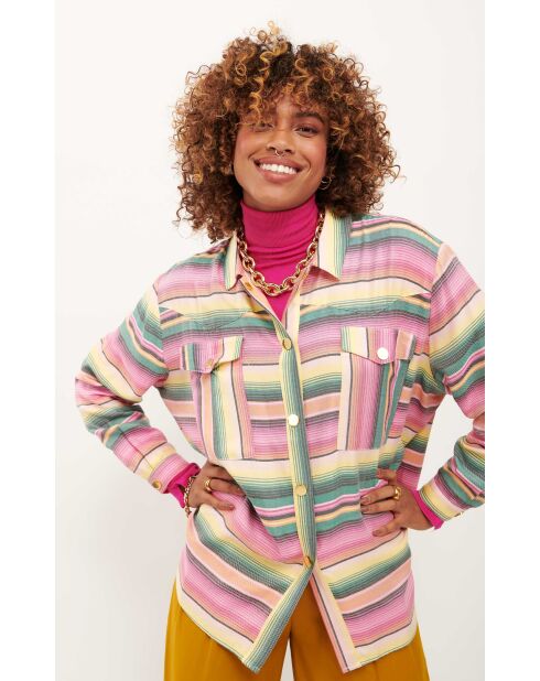 Chemise oversize rayée Molimo rose