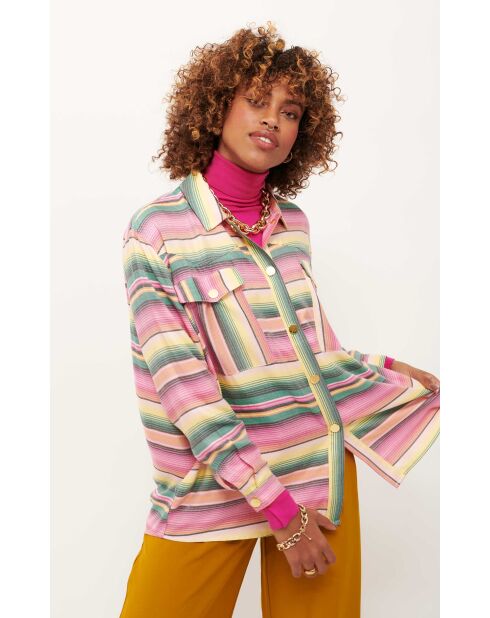 Chemise oversize rayée Molimo rose