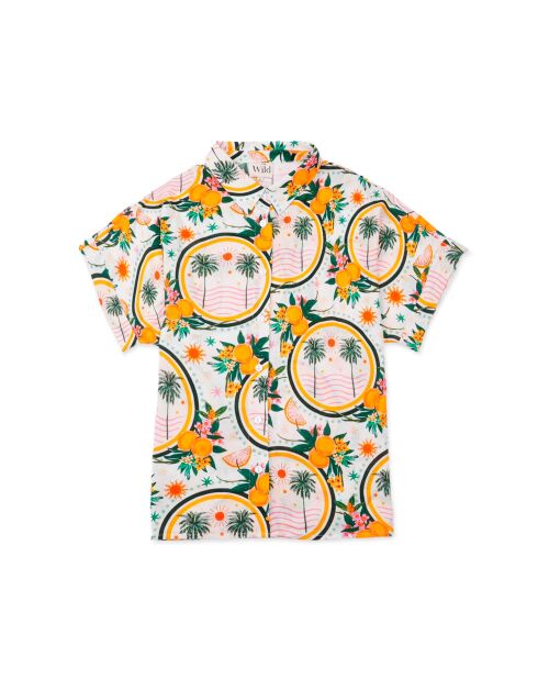 Chemise manches courtes imprimé Brendon jaune