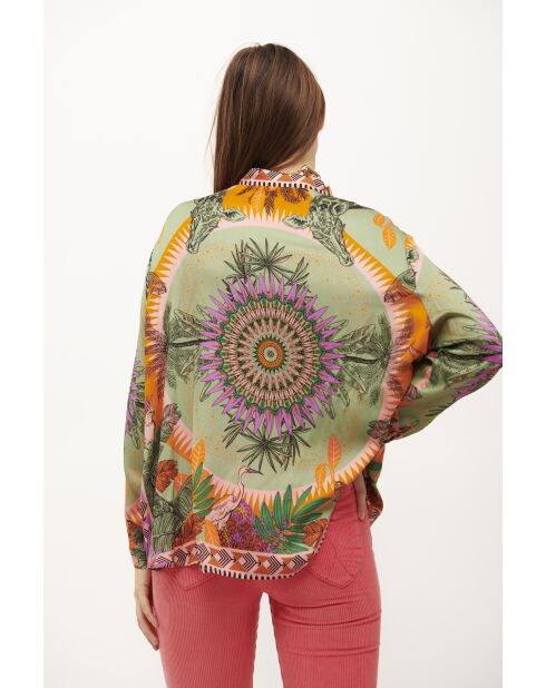 Chemise imprimé faune Bonaventure Zoulou violette