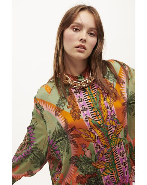 Chemise imprimé faune Bonaventure Zoulou violette
